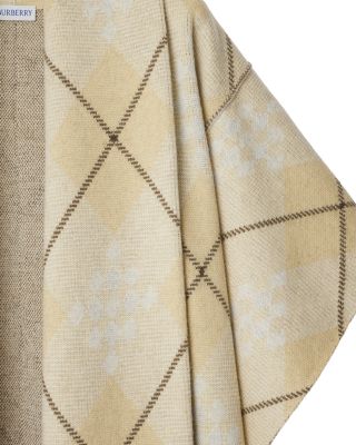 Check Wool Mohair Blend Cape