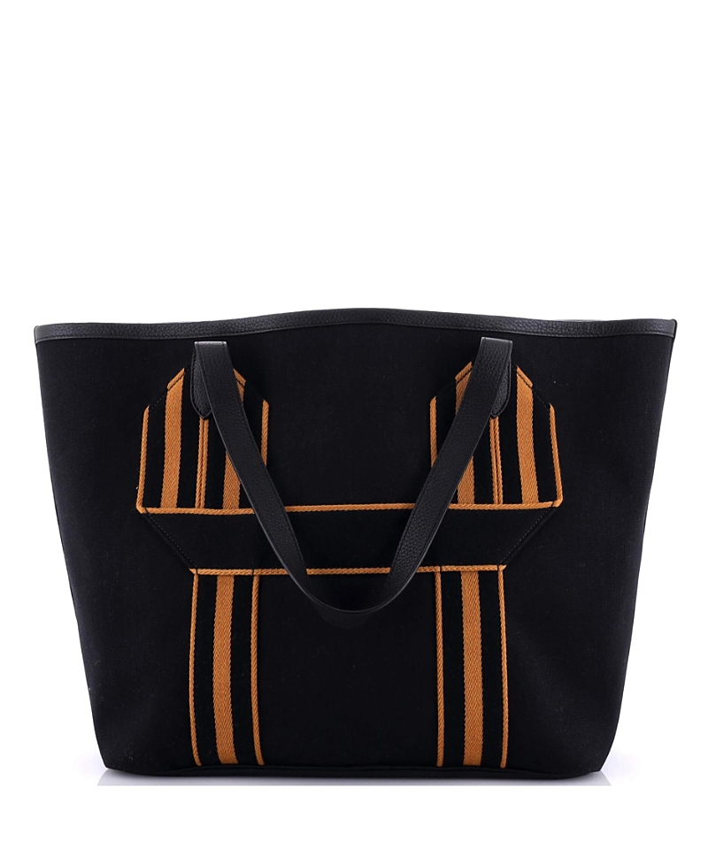 PRE-OWNED HERMES PRE-OWNED HERMES PURSANGLE TOTE CANVAS WITH LEATHER