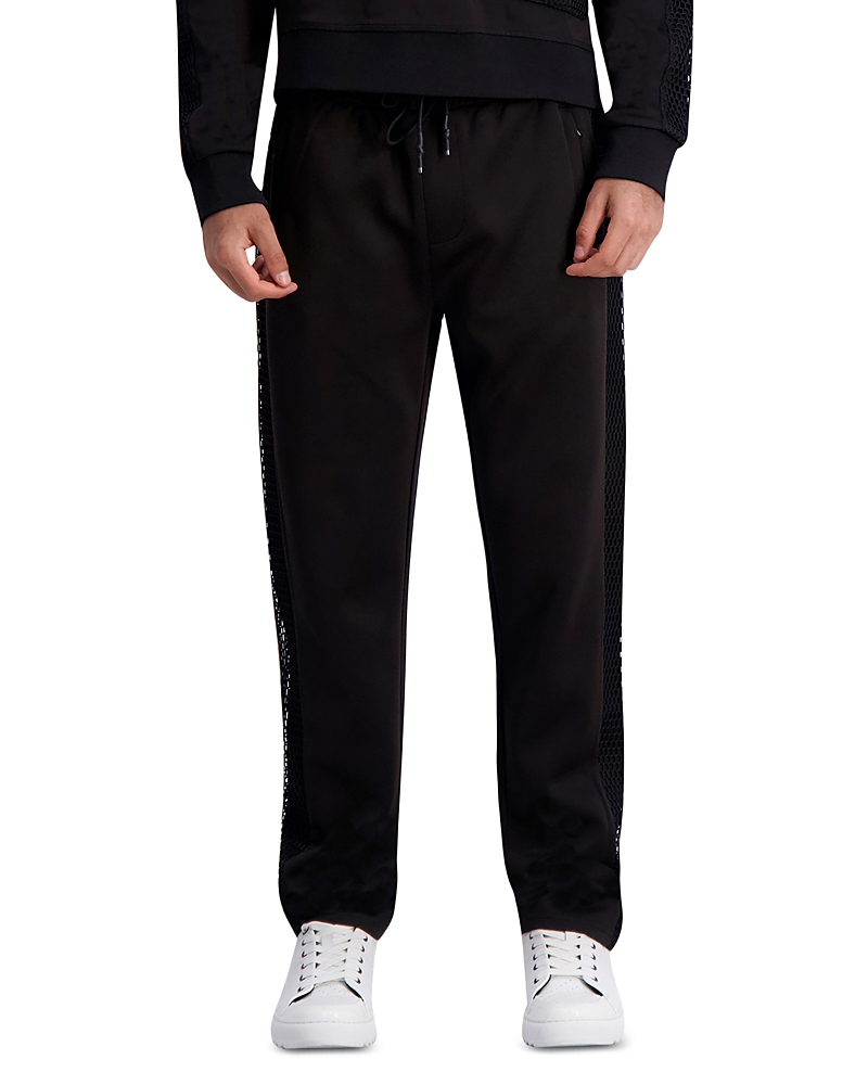 Karl Lagerfeld Ikon Pintuck Track Pants In Black