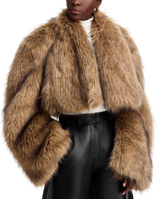 A.W.A.K.E. MODE - Cropped Faux Fur Jacket