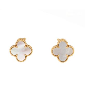 Pre-Owned Van Cleef & Arpels Vintage Alhambra Earrings 18K Gold and Mother of Pearl