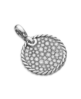 Sterling Silver Elements&reg; Diamond Pav&eacute; Disc Pendant
