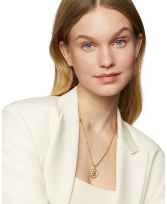 18K Yellow Gold Evil Eye Mobile Amulet with Emeralds & Diamonds