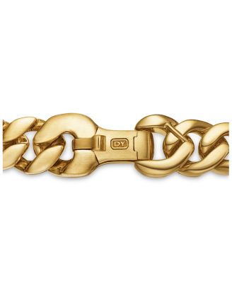 Men's Curb Chain Bracelet in 18K Yellow Gold, 8mm