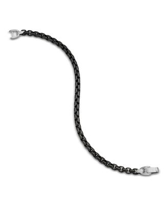 Men's Box Chain Bracelet in Darkened Stainless Steel, 5mm