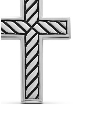 Men's Exotic Stone Cross in Sterling Silver with Black Onyx, 26mm