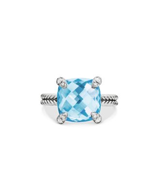 Ch&acirc;telaine&reg; Ring with Blue Topaz and Diamonds