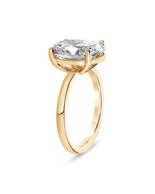 Certified Lab Grown Oval Diamond Engagement Ring in 18K Yellow Gold, 2.0 tcw