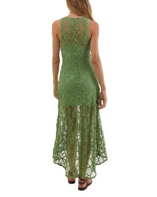 green emerald velvet dress Venus Crochet Mini Cover-Up Dress | Green Multi