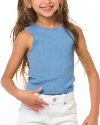  Girls' Girls' Ribbed Crop Sports Tank Top - Little Kid