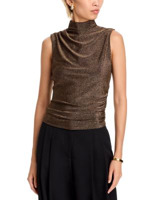 Veronica Beard - Mylie Sleeveless Top in Antique Gold Lurex