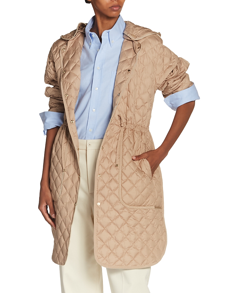 Moncler Etelan Quilted Down Parka In Beige