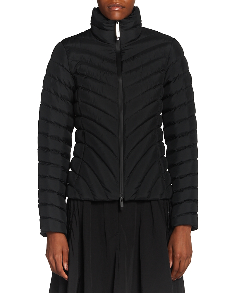 Moncler Doudoune Courte À Matelassage Diagonal Grange In Black