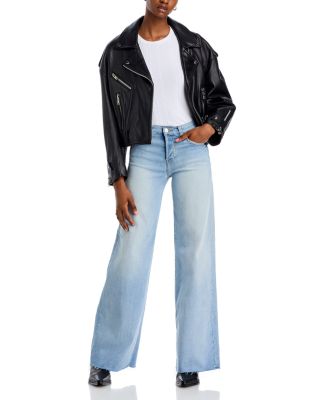 Mid Rise Wide Leg Palazzo Jeans in Cielito