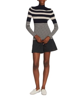 Striped Mock Neck Sweater