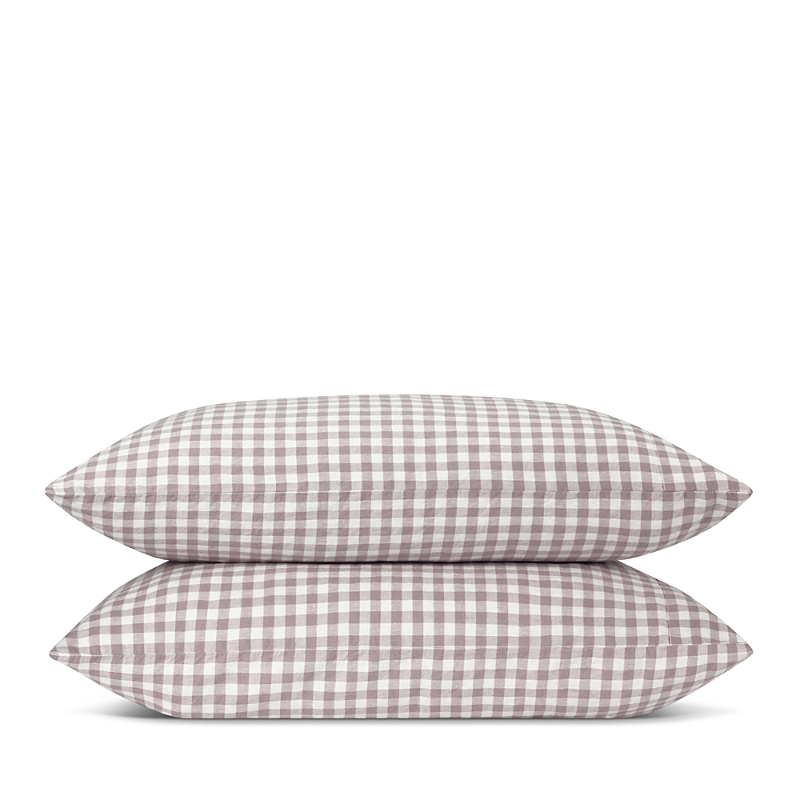 Piglet In Bed Gingham Linen Blend Pillowcase Pair, Queen