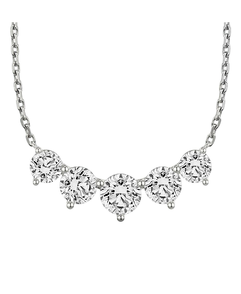 Vrai Arc Necklace in 14K White Gold, 3.5ctw Brilliant Round Lab Grown Diamonds