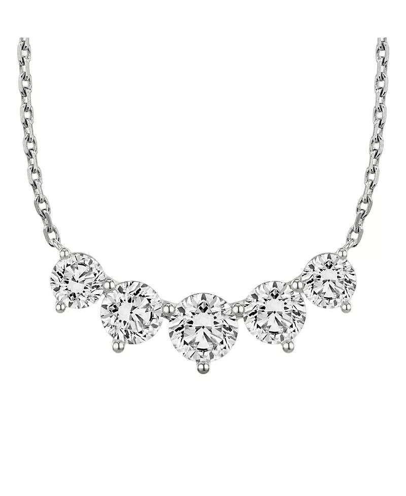 Vrai Arc Necklace in 14K White Gold, 3.5ctw Brilliant Round Lab Grown Diamonds