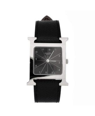 Pre-Owned HERMÈS - Heure H Quartz Watch in Stainless Steel and Leather 26mm