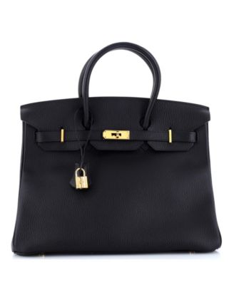 Pre-Owned HERMÈS - Birkin 35 Handbag Black Ardennes with Gold Hardware