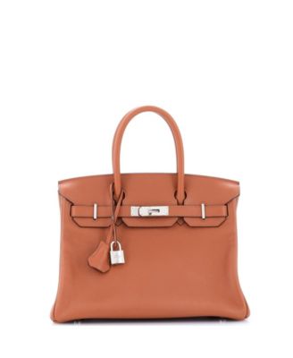 Pre-Owned HERMÈS - Birkin 30 Handbag Brown Novillo with Palladium Hardware