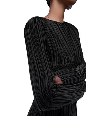 Iris Pleated Long Sleeve Mini Dress