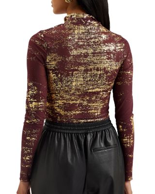 Sofiy Foil Print Mesh top