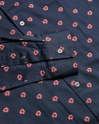 Mikceal Slim Fit Long Sleeve Floral Shirt