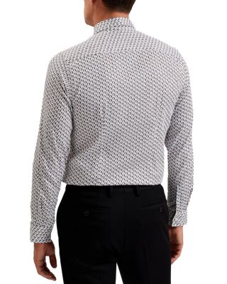 Joshhy Slim Fit Hex Geo Long Sleeve Shirt