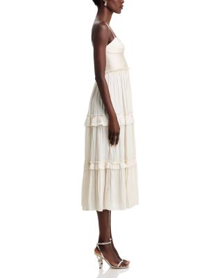 Ruched Ruffled Midi Dress - Exclusive