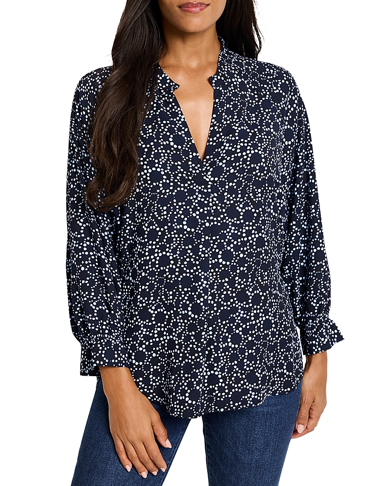 Nic + Zoe Nic+zoe Pearl Garden Cinch Waist To[p In Indigo Multi