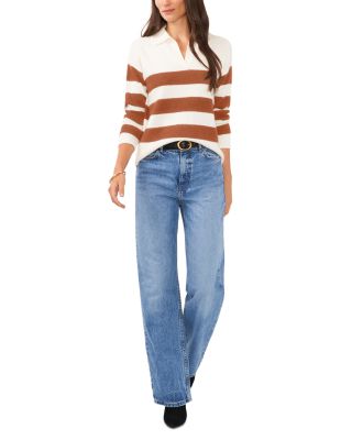 Striped Long Sleeve Polo Shirt