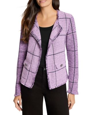 Nic+Zoe Femme Plaid Fringe Blazer