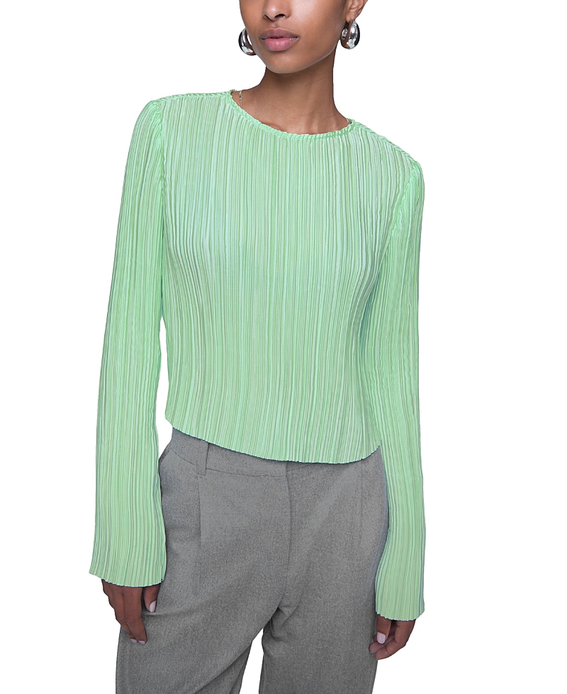 Rebecca Minkoff Calista Pleated Top In Light Green