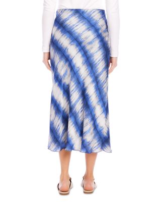 Printed Satin Midi Skirt