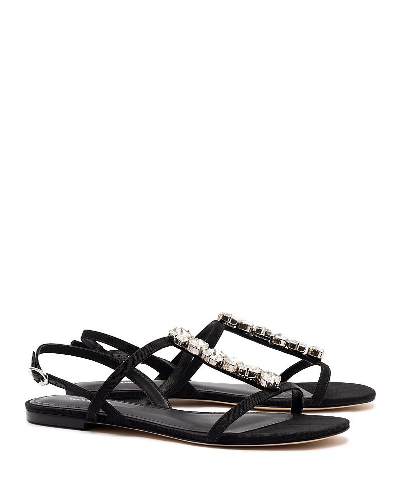 Larroude Calypso Flat Sandal In Black