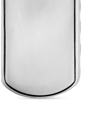 Men's Sculpted Cable Tag in Sterling Silver, 27mm