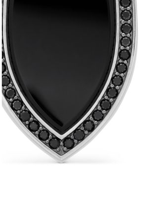 Shield Amulet Pendant with Black Onyx and Pav&eacute; Black Diamonds