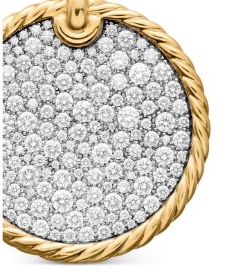 18K Yellow Gold DY Elements&reg; Disc Pendant with Diamonds