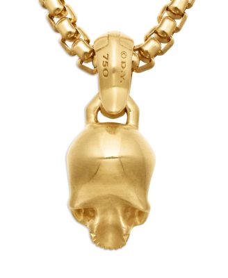 18K Yellow Gold Extra Small Skull Charm with Diamonds