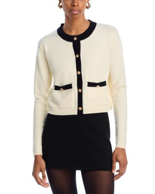 Contrast Border Button Front Cardigan