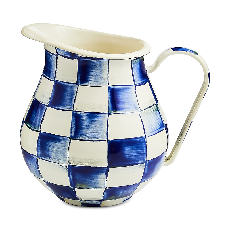 Mackenzie-childs Mackenzie Childs Royal Check Enameled Steel 3-quart Pitcher