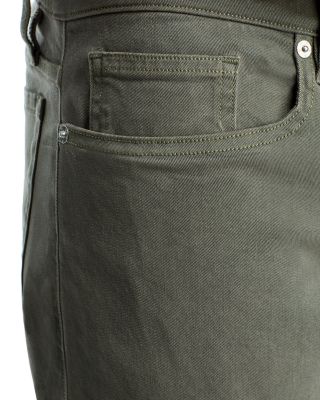L'Homme Slim Fit Brushed Twill Pants in Dark Sage Green