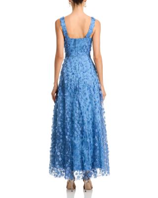 3D Flower V Neck Gown