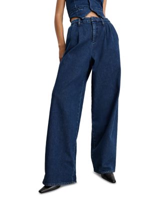 Good American - 90's Pleated Wide Leg Jeans in Indigo 724