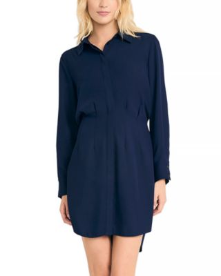 Luxely - Long Sleeve Mini Shirt Dress