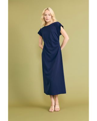Faux Wrap Midi Dress