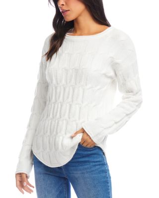 Cable Knit Shirttail Sweater