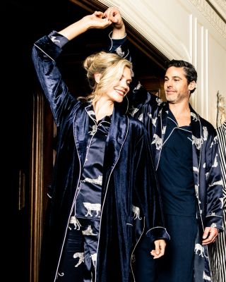 Men's Mulberry Silk Panth&egrave;re de Nuit Robe