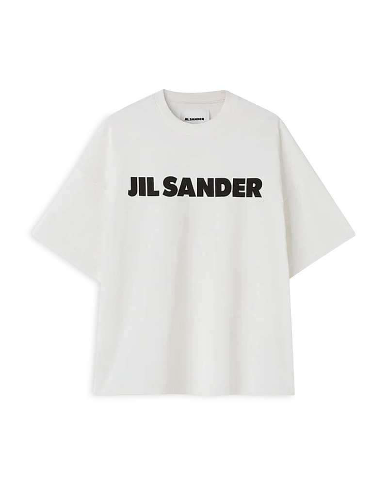 Jil Sander Logo T-shirt By . The Brand Presents A Minimalist Style That Is Appreciated Wor In Porcelain